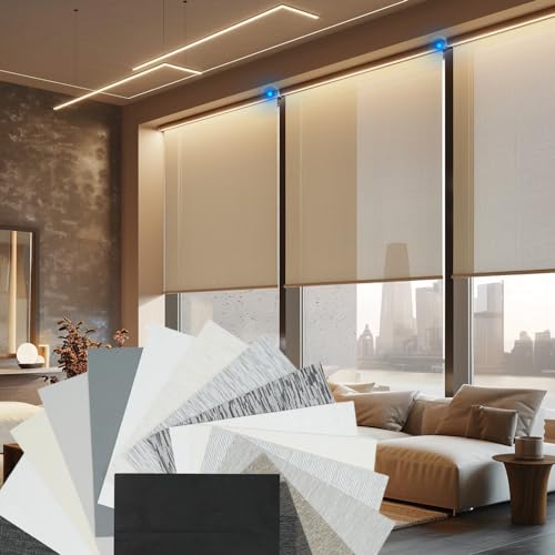 Motorized Light Filtering Shades with Smart Home Compatibility