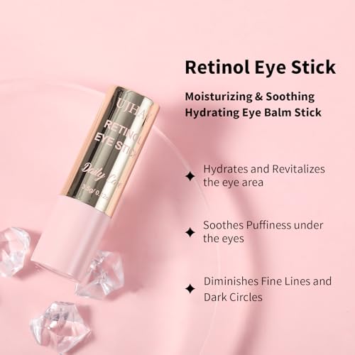 UJhay Retinol Eye Stick - Anti-Aging Eye Balm with Caffeine & Vitamin C