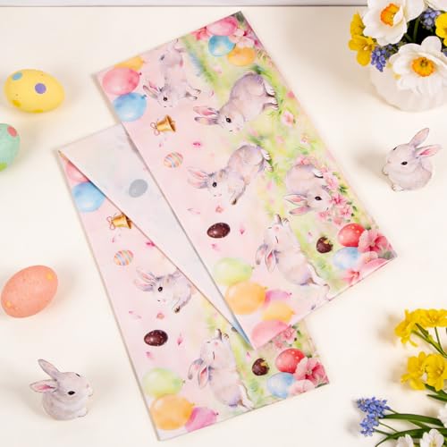 Easter Table Runner 13x72 Inch Pastel Bunny Spring Tablecloth Decor