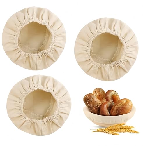 Koackl 10-Inch Cotton Banneton Bread Proofing Liners - 3-Pack Set