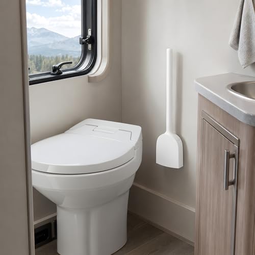 Compact Wall-Mounted RV Toilet Brush & Holder Set - Silicone Design