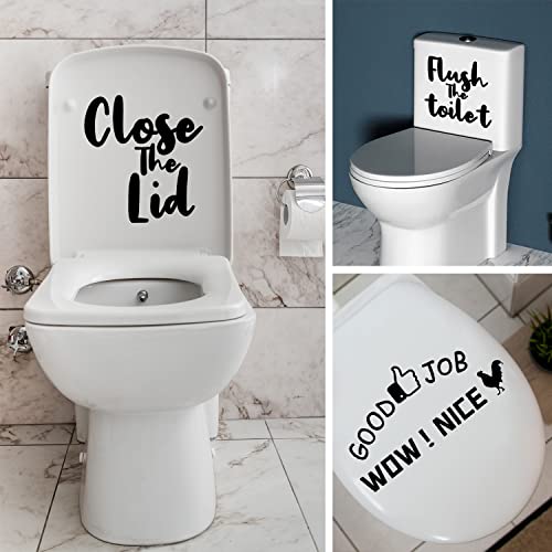 LiveGallery 3-Piece Funny Rooster Toilet Seat Decal Set for Bathroom Decor