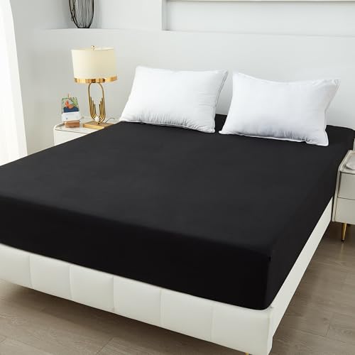 Twin Fitted Sheet - Deep Pocket Black Microfiber, 1 PC