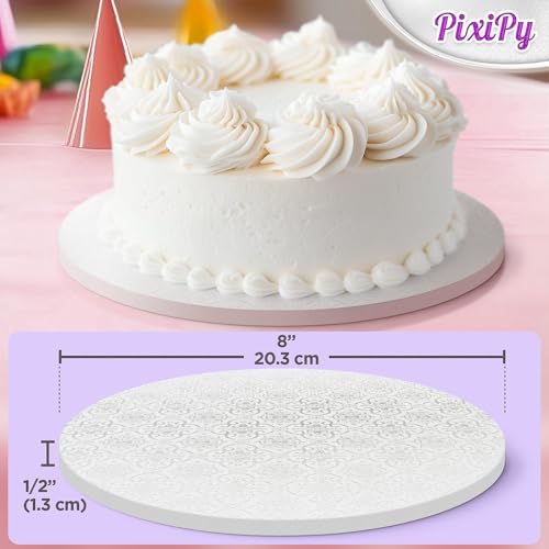 8-Inch White Cake Board - Heavy-Duty Reusable Cake Drum