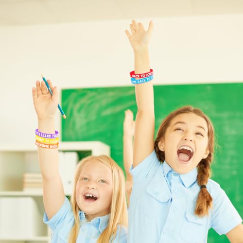 30 Pack Back to School Silicone Wristbands - Fun Party Favors