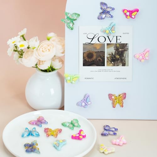 KEYDUACU 12-Piece 3D Butterfly Fridge Magnets for Whiteboards and Lockers