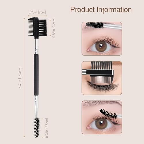 Kootinn 3-Head Eyebrow & Eyelash Shaper - Makeup Grooming Tool with Spoolies