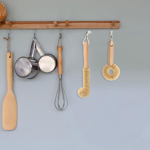 Eco-Friendly Coconut Fiber Bottle Brush Set with Wooden Handle