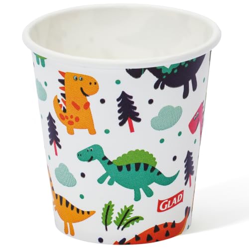 Glad for Kids Dinosaur Disposable Paper Bath Cups, 3 Oz, 100 Count