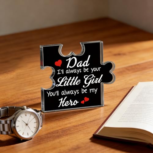 Acrylic Puzzle Piece Plaque - Heartfelt Dad Gift from Daughter
