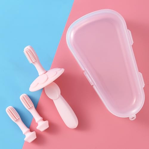 GIAVGIAV Baby Silicone Toothbrush Set with Soft Bristles and Finger Brush