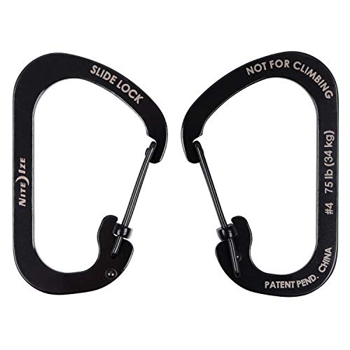 Nite Ize SlideLock Stainless Steel Carabiner - Durable Locking Keychain