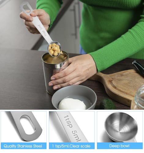 3-Piece Stainless Steel Teaspoon Measuring Set for Accurate Cooking