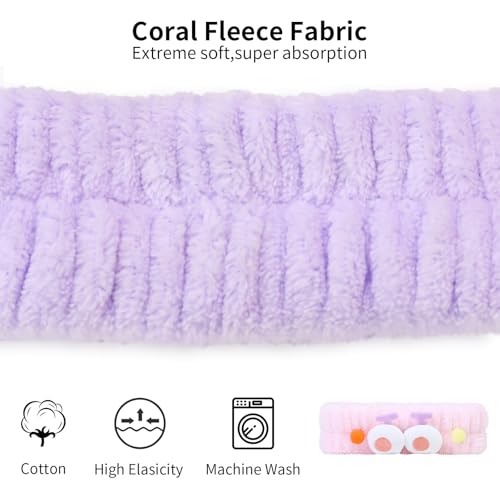 FlyingMage Spa Headband for Washing Face 2 Pack Fluffy Makeup Hair Band