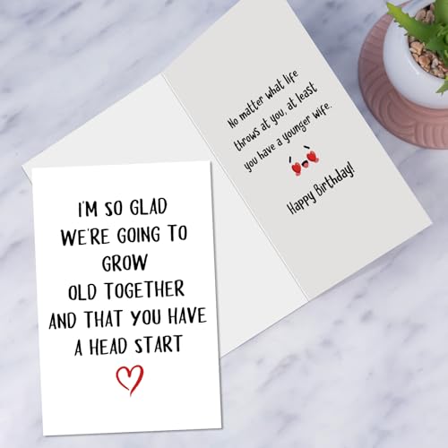 Funny Grow Old Birthday Card for Husband - Humorous Husband Birthday Card from Wife - Husband Birthday Variation