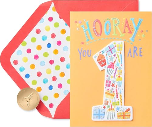 Papyrus 1st Birthday Card - Something To Celebrate Premium Keepsake