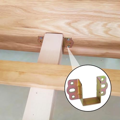 Coshar Gold 4Pcs Heavy Duty U-Shape Bed Rail Brackets 1.4"
