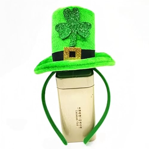 St. Patrick's Day Shamrock Headband with Mini Top Hat - Green