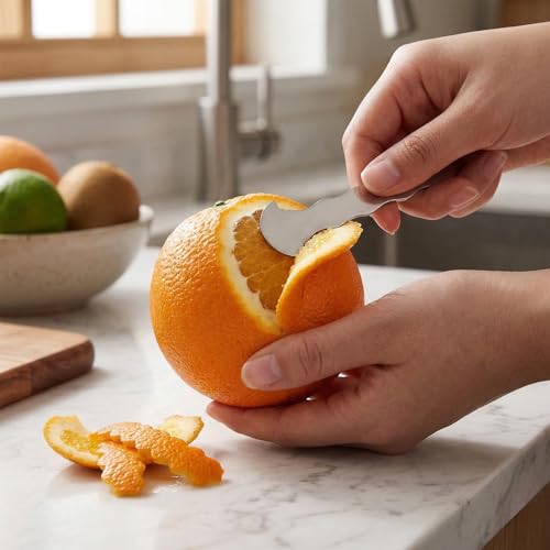 Jeffdad 4-Piece Stainless Steel Citrus Peeler Set with Ergonomic Grip