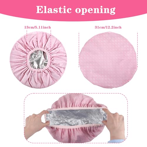 Quilax 2Pcs Deep Conditioning Hair Heat Cap, Waterproof Reusable Pink