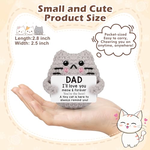 Handmade Crochet Cat Decor - Heartfelt Gift for Dad