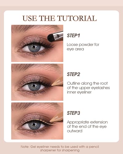 LYSdefeu Nude Beige Gel Eyeliner Pencil Waterproof Waterline Pen