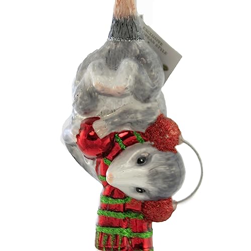 Hanging Christmas Glass Ornament with Possum Design - Noble Gems Collection
