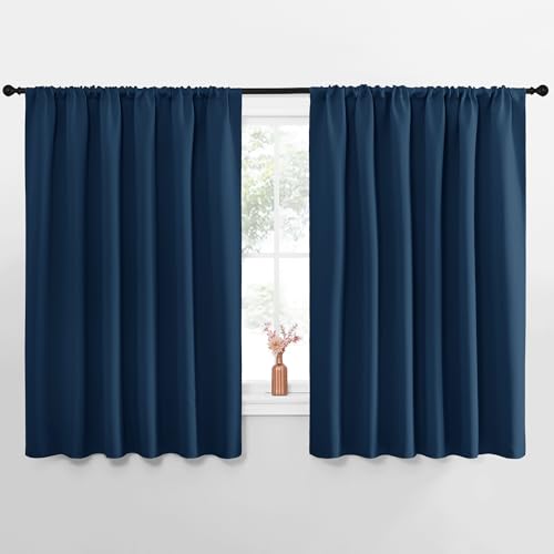 NICETOWN Moroccan Blue Blackout Curtains, 62" x 63" - 1 Pair