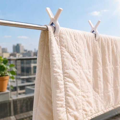 QmutGUiL Beach Towel Clips for Chairs - 10 Pack, White Heavy-Duty Clips