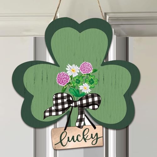12 Inch St Patrick's Day Shamrock Wreath for Front Door