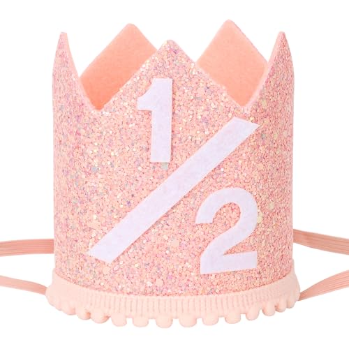 Rose Gold Birthday Glitter Crown Hat for Baby Party Photo Props