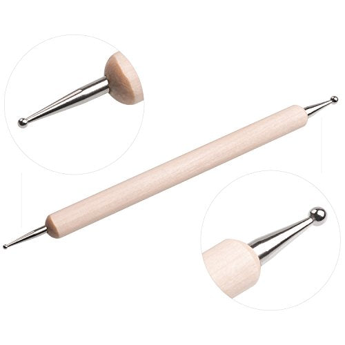 Petutu 10PCS Nail Art Dotting Tools Set Double-Sided Embossing Stylus