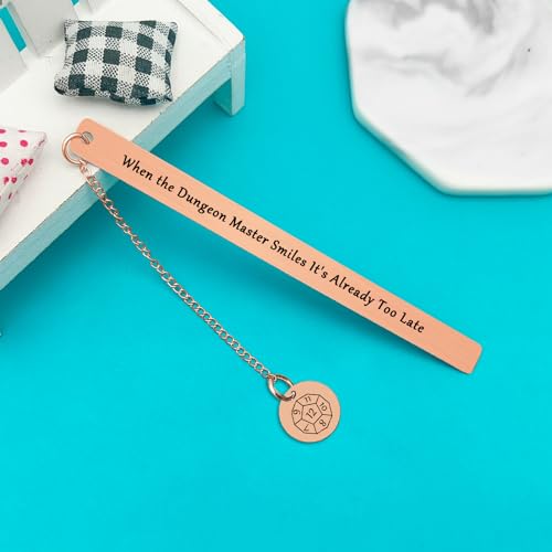 Dungeon Master Engraved Stainless Steel Bookmark DND Gift for RPG Fans