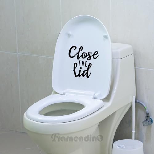 Funny Toilet Seat Stickers - 4 Pack Bathroom Reminder Signs