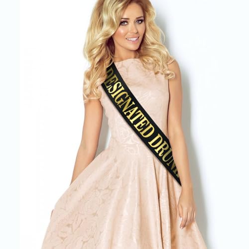 Designated Drunk Sash for Bachelorette Party - Black & Gold
