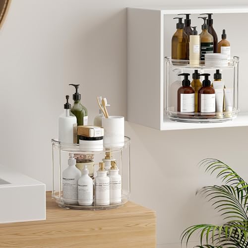 9.25" Double-Tier Lazy Susan Turntable Organizer for Kitchen & Bathroom