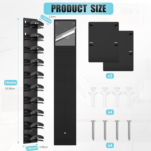 Hat Organizer for Wall - 2 Pack Black Cap Holder Holds 20 Hats