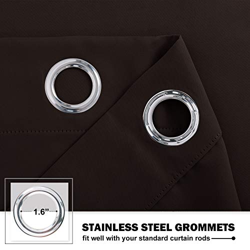 NICETOWN Toffee Brown Blackout Curtains - 42" x 36" (Pack of 2)