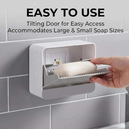 Easybliss Two Single Grid Wall-Mounted Soap Dispensers - Self-Adhesive Bathroom & Kitchen Organizer