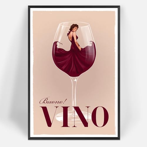 Retro Italian Drink Canvas Poster - Champagne & Cocktail Art