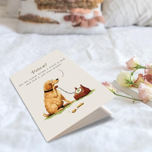 Funny Dog Birthday Card for Dog Lovers - 5.3x8 inches