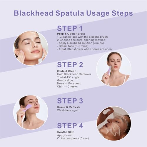 YEADMAL 2-in-1 Blackhead Remover & Silicone Face Scrubber (Purple)