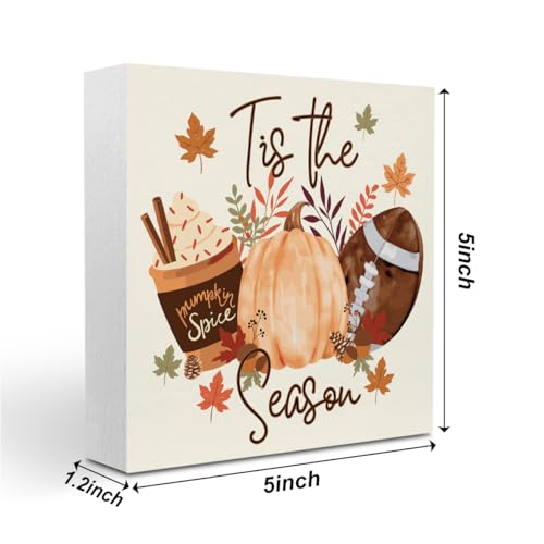 Fall Football Pumpkin Decor with Season Variant - Rustic Halloween Thanksgiving Home Gift