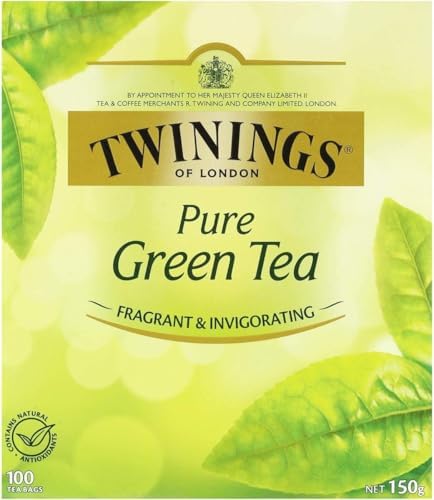 Twinings Green Tea Bags - All-Natural, Pure Flavor - 100 Count for Refreshing Brews