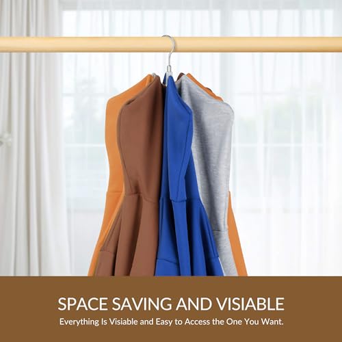ZEDODIER Hoodie Hanger, 8-Capacity Sweatshirt Organizer for Closet - Silver