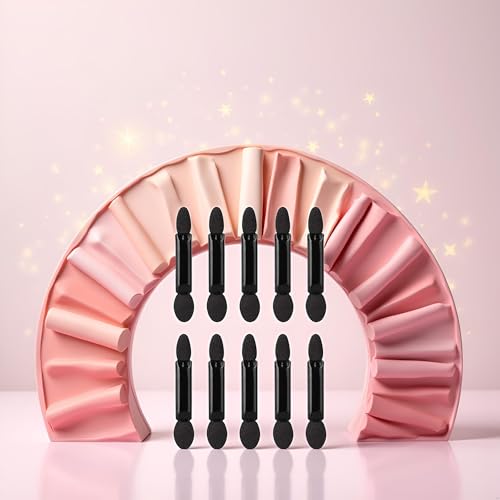 Sluswallow 10Pcs Double-Sided Sponge Eyeshadow Brushes Mini Travel Sticks