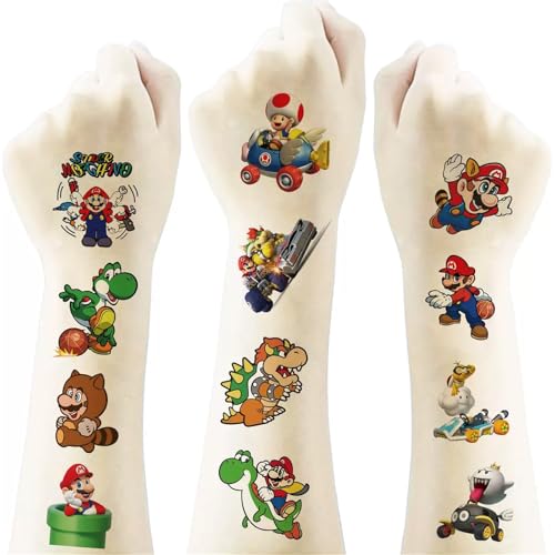 Super Mario Temporary Tattoos for Kids 20 Pcs Waterproof Party Favors