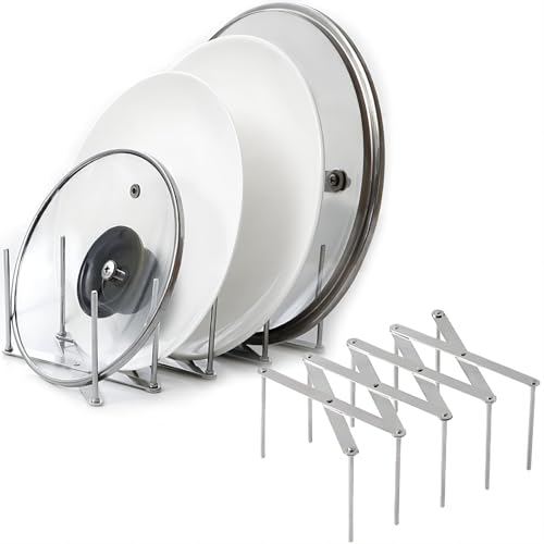 GREATLINK Adjustable Stainless Steel Pot Lid Organizer Rack