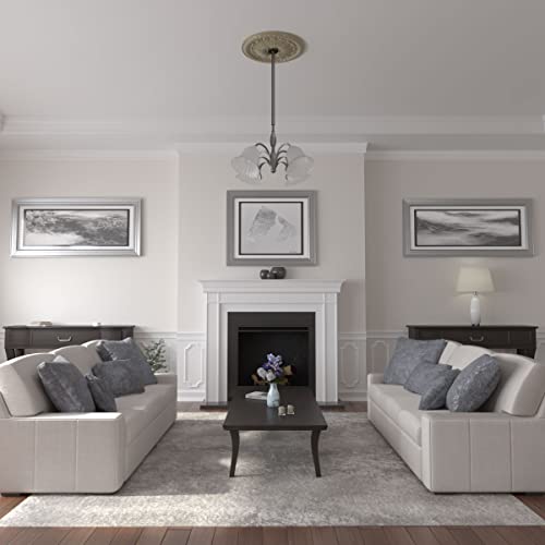 27 7/8"OD x 3 7/8"ID x 2 1/2"P To mango Egg & Dart Ceiling Medallion (Fits Canopies up to 6 3/4"), Hand-Painted Gobi Desert
