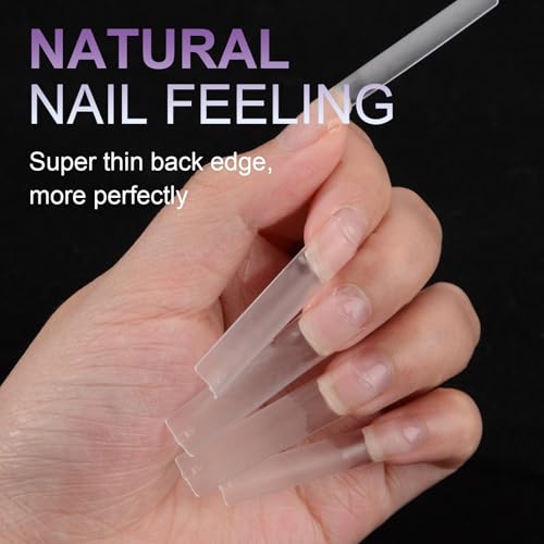 Tapered Square Gel Nail Tips - 240Pcs Clear Full Cover False Nails
